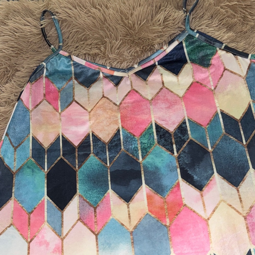 Colorful Geometric Patterned Maxi Dress